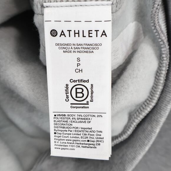 NWT Athleta Forever Fleece 1/2 Zip High Hip Crop Piping Sweatshirt Grey Small - Picture 9 of 11